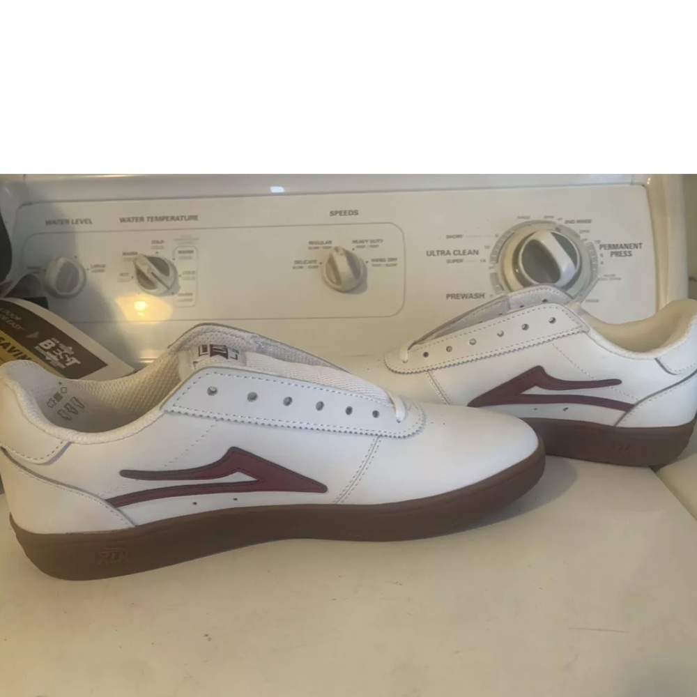 Lakai Manchester XLK athletic skateboarding shoes white maroon gum new no box